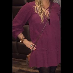 Maroon Long sleeve Dress